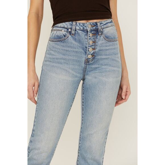 Cleo + Wolf Jeans Denim Ankle Skinny Button Fly Medium Wash Blue Womens Waist 26 - Picture 1 of 16